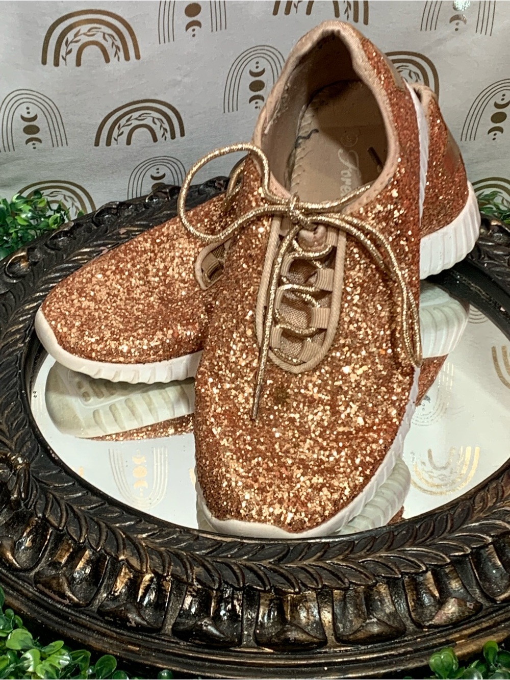 Camper Pink Glitter Lace-Up Sneaker